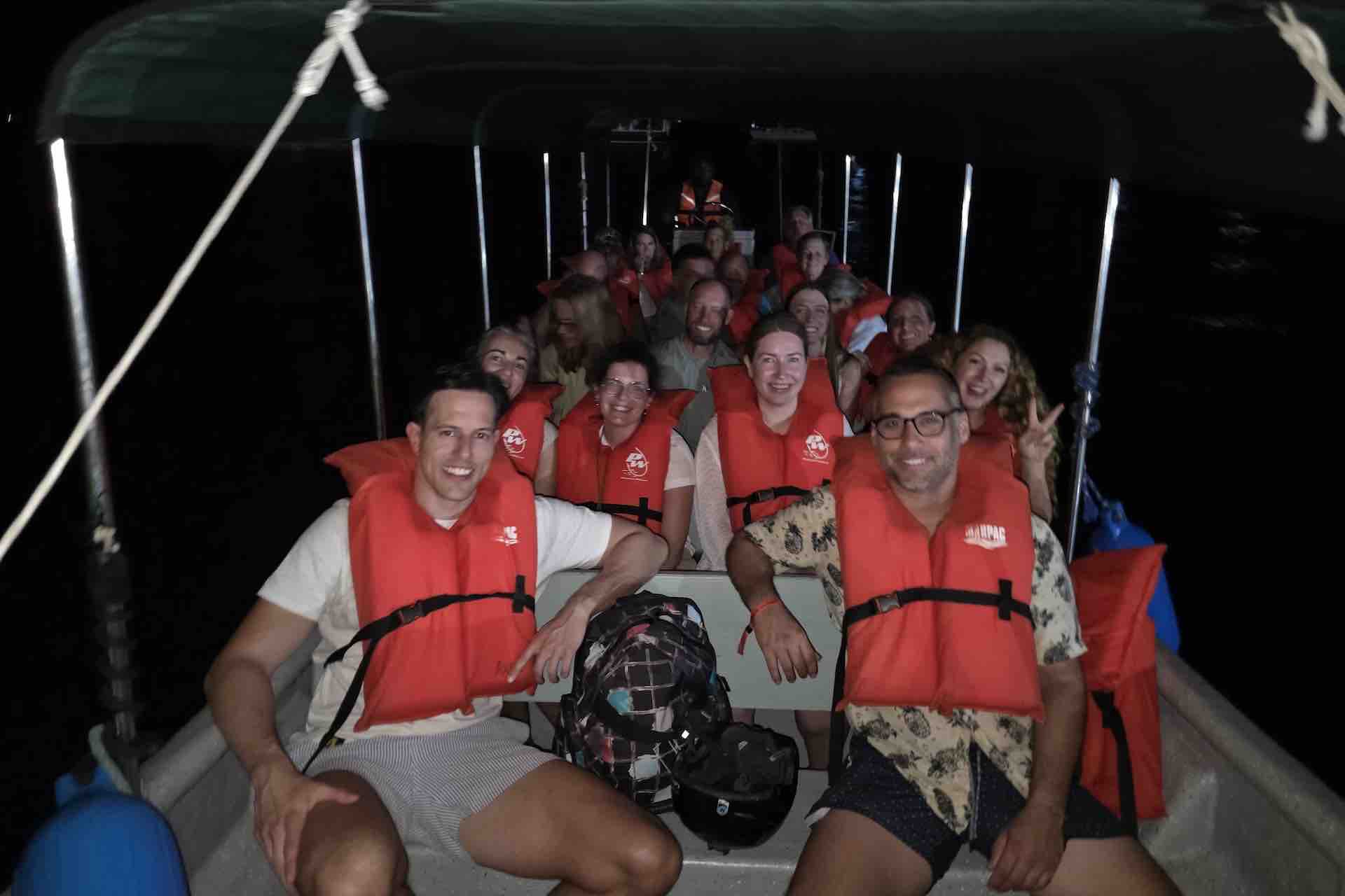 Guests on a bioluminescence tour in Bocas del Toro