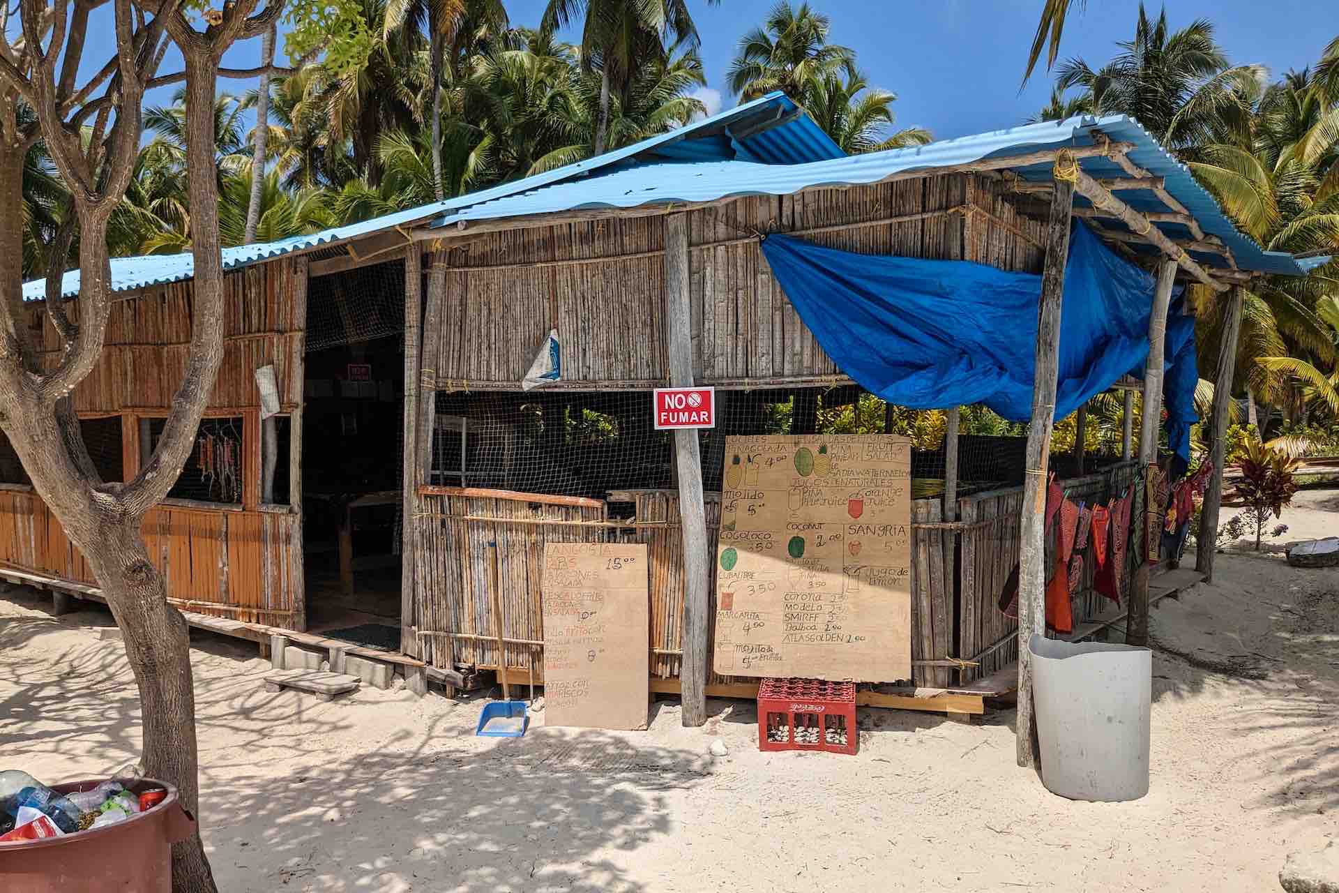 Isla Miro San Blas cabins beach restaurant