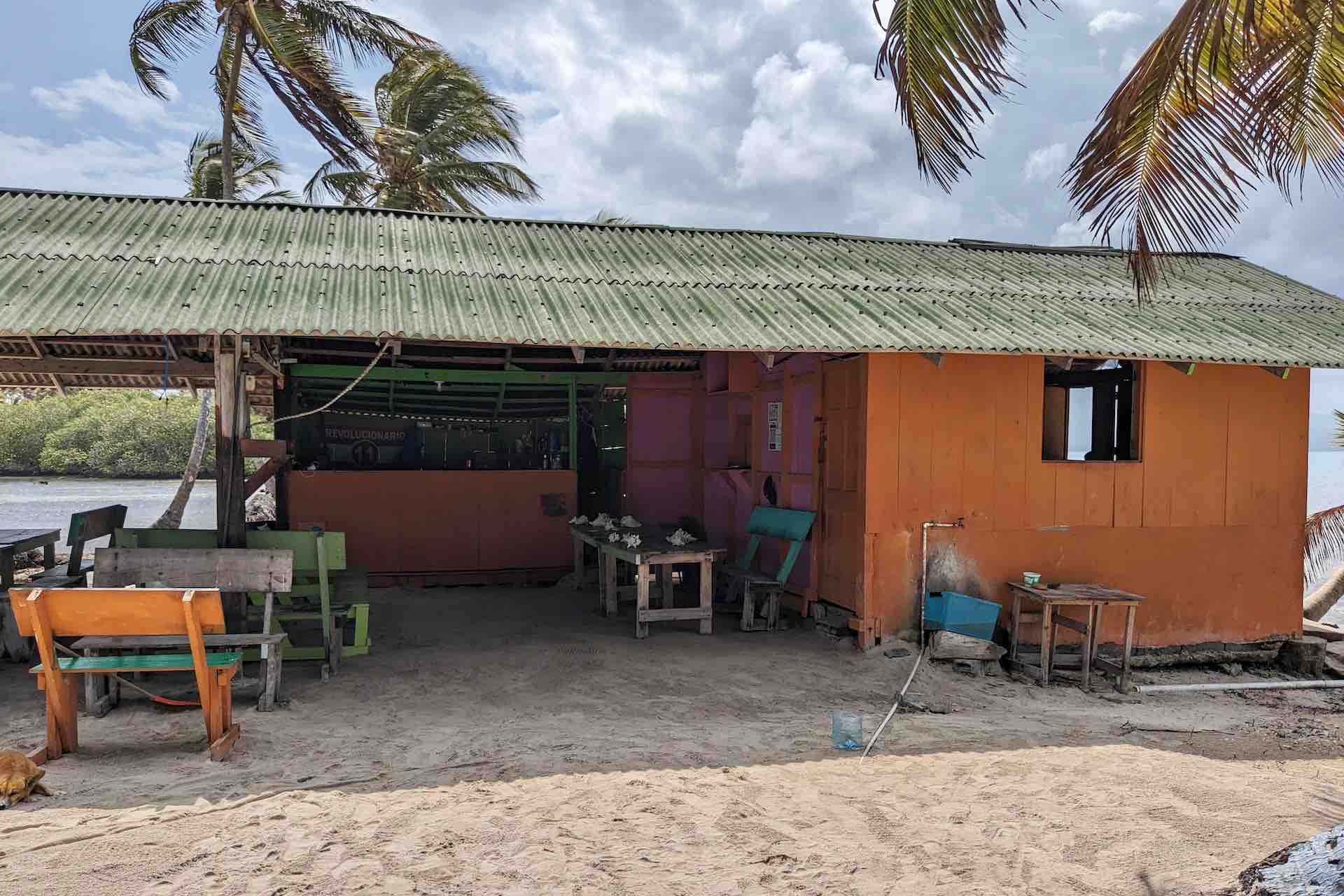 Isla Miryadup San Blas island private cabins restaurant front view