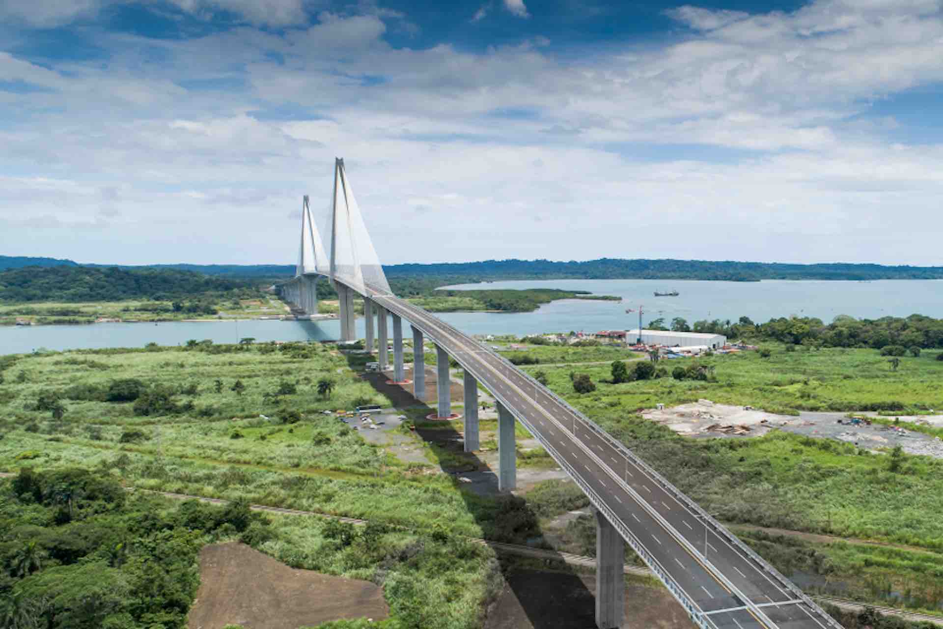 Road leading to the Atlantic Bridge across the Panama Canal on the Ocean to Ocean Panama Canal Tour