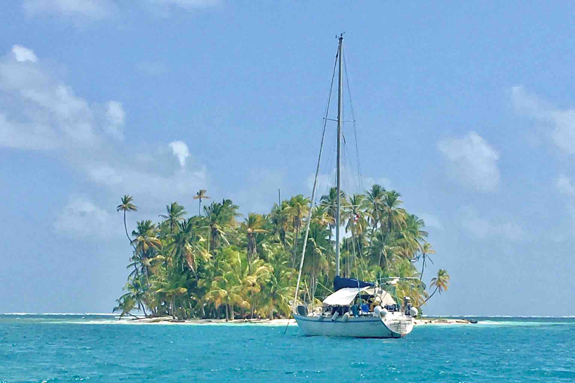 Sail San Blas San Blas Sailing Charter Tour island anchored