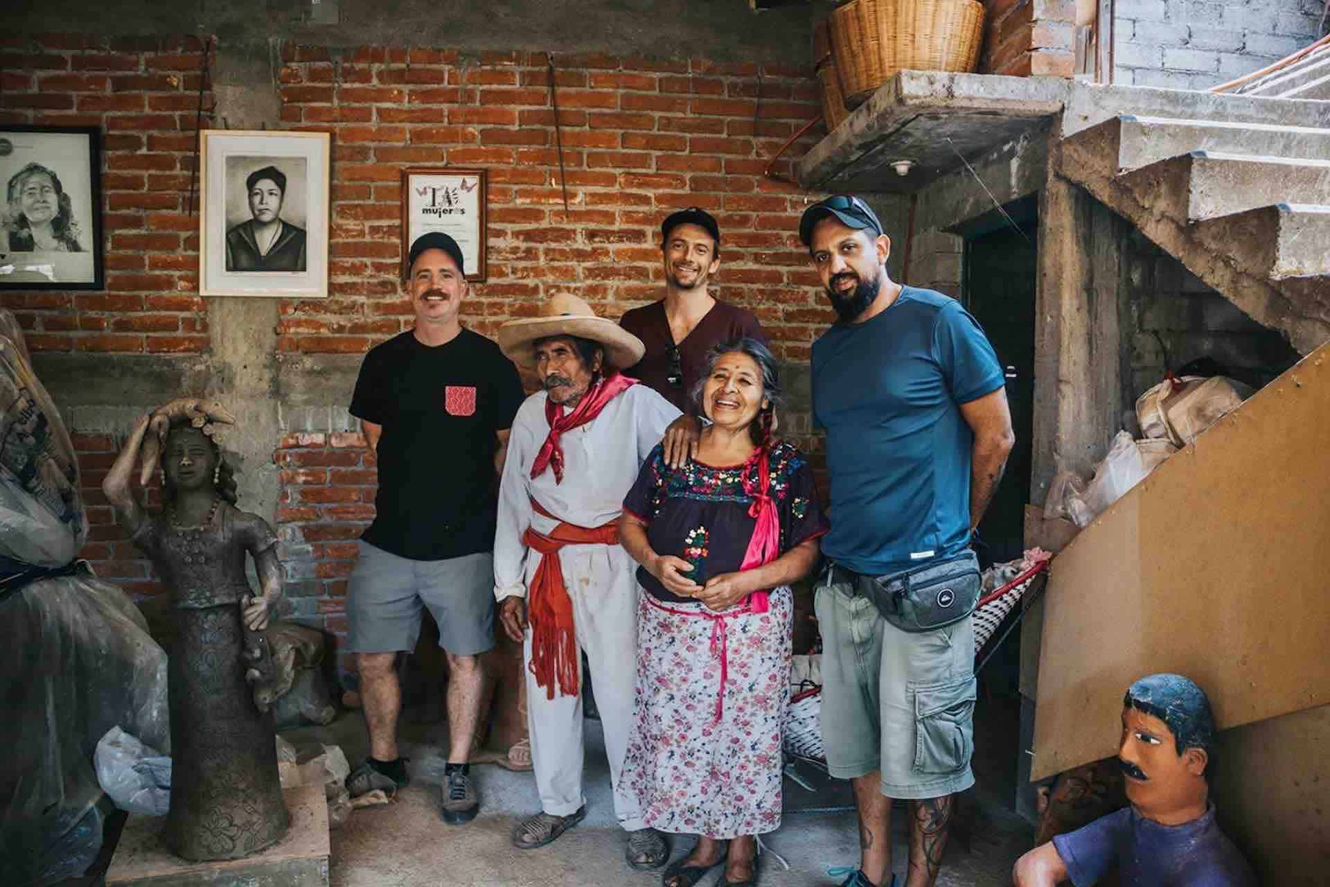 Oaxaca Culture Oaxaca Crafts Oaxaca cuisine tour group with old Mexican couple
