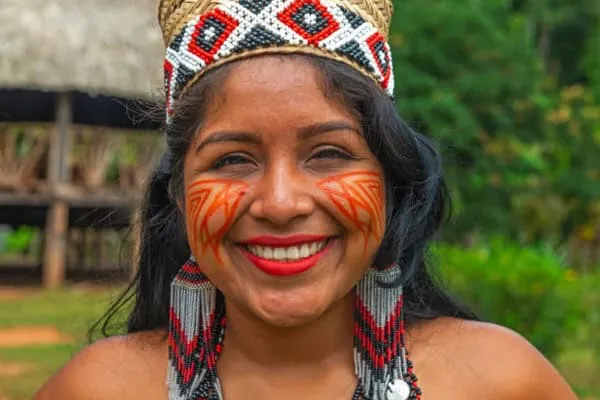 smiling Embera tribe woman panama tours