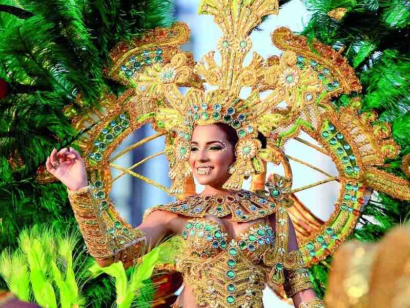Carnaval Parade in Las Tablas Dancers in elaborate costumes during Carnaval de Las Tablas in Panama