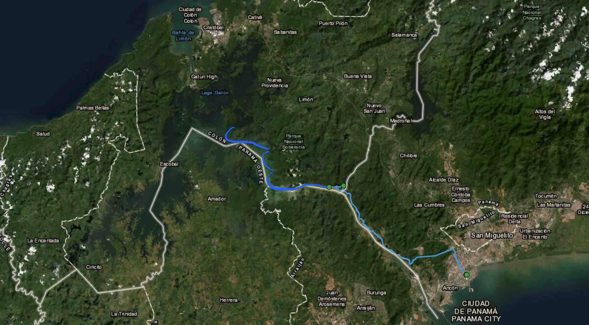 Monkey Island &Amp; Sloth Sanctuary Tour In Panama City – My Complete Experience + Tips 2 Simplified map showing tour route from Panama City to Gatun Lake, Monkey Island, and the Sloth Sanctuary.